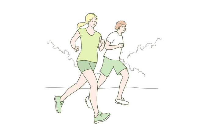 People are running in competition  Illustration
