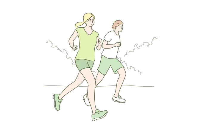 People are running in competition  Illustration