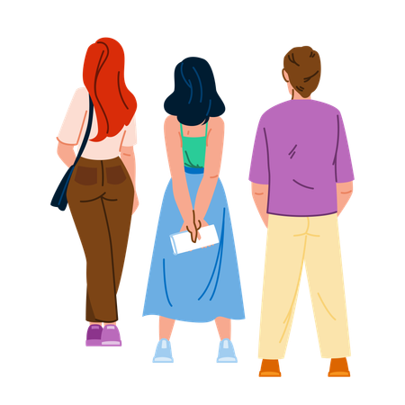 People are standing in queue  Illustration