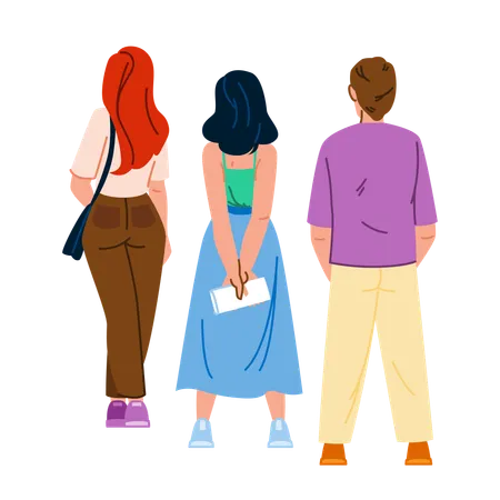 People are standing in queue  Illustration