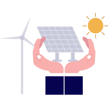 People are using solar panel services  Illustration