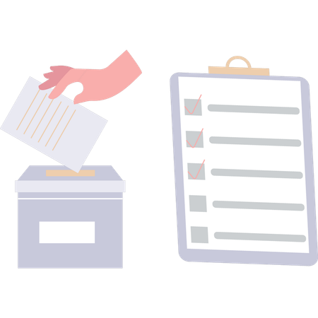 People are voting in the box  Illustration