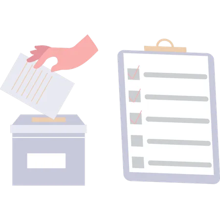 People are voting in the box  Illustration