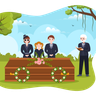 people at funeral ceremony illustration