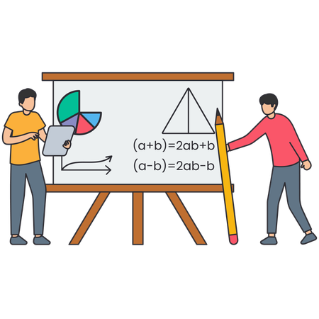 People attending math lecture  Illustration