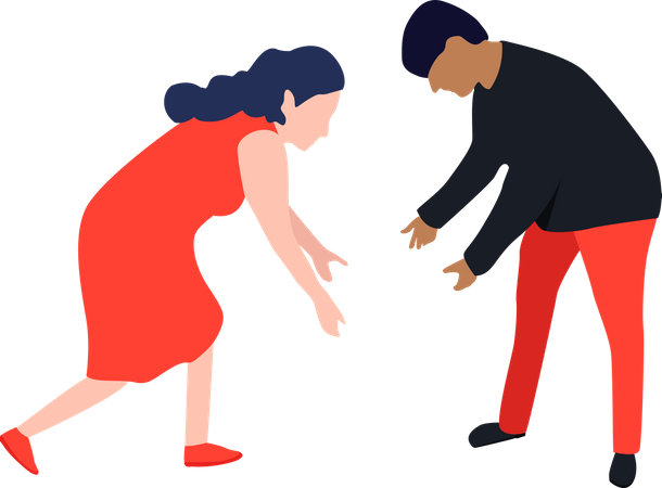 People bending down  Illustration