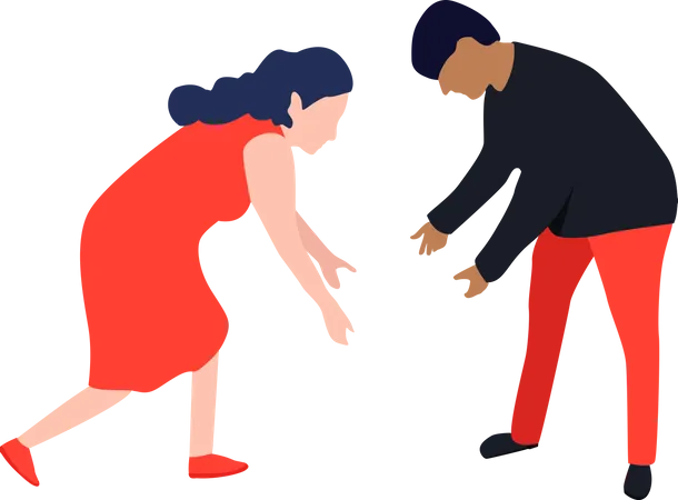 People bending down  Illustration