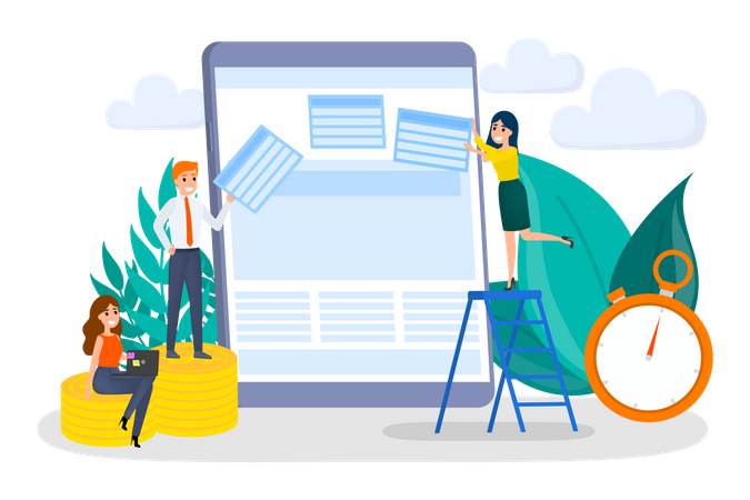 People building website  Illustration