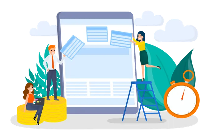 People building website  Illustration