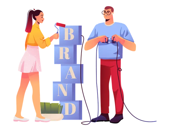 People built brand  Illustration