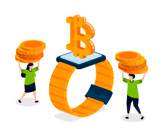 People buy and trade bitcoin using smartwatch notifications  Illustration