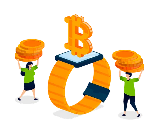 People buy and trade bitcoin using smartwatch notifications  Illustration