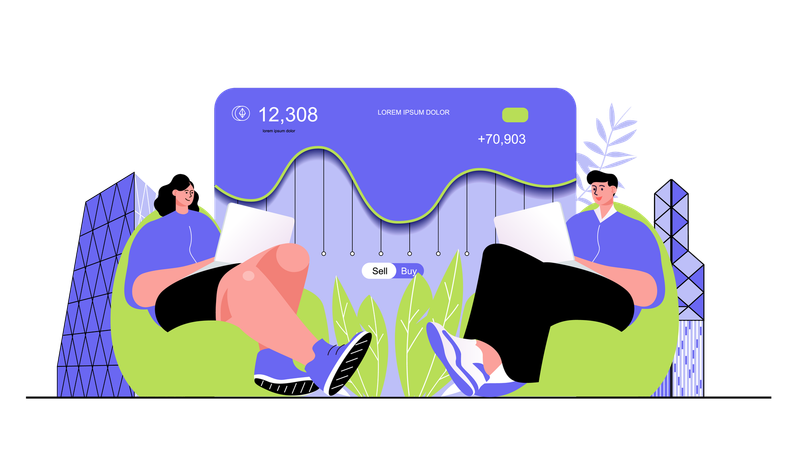 People buying crypto currency extracting bitcoins and other digital money increase profit  Illustration