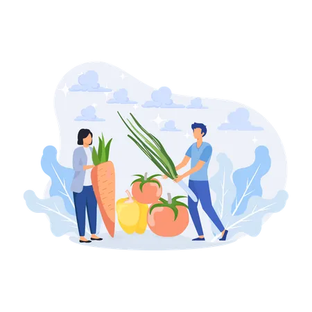 People buying Grocery  Illustration
