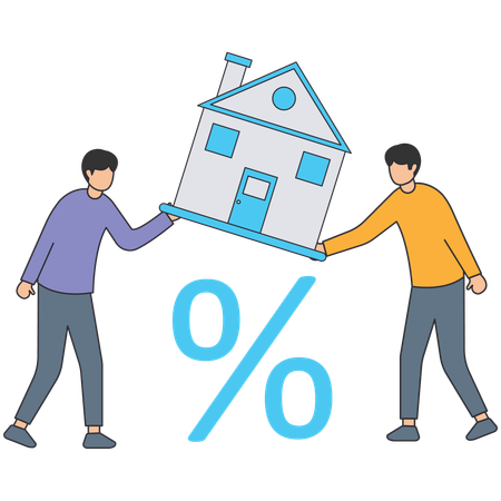 People buying house on discount  Illustration