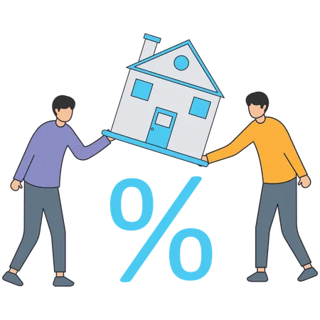 People buying house on discount  Illustration