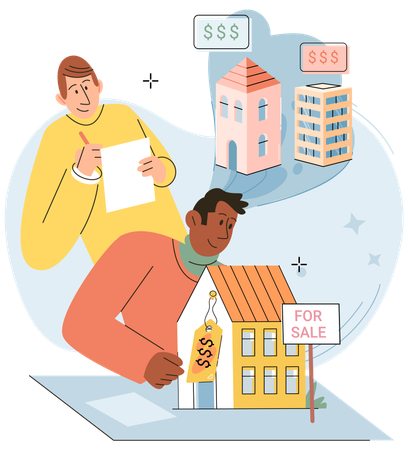 People buying new house  Illustration