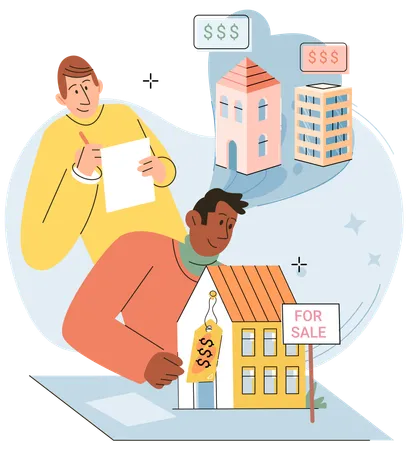 People buying new house  Illustration