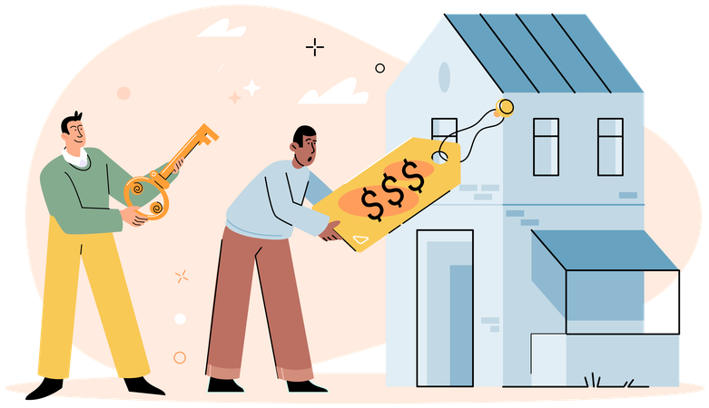 People buying new property  Illustration