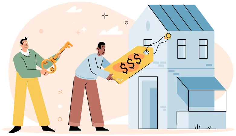 People buying new property  Illustration