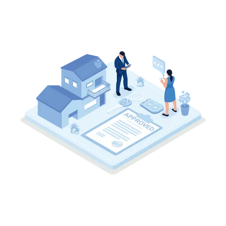 People Buying Property  Illustration