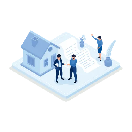 People buying property with mortgage Illustration
