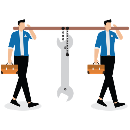 People carrying wrench  Illustration