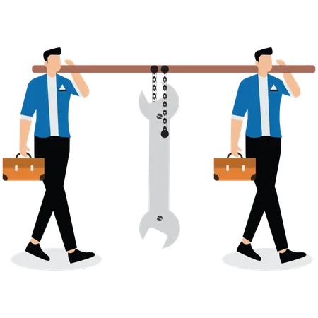 People carrying wrench  Illustration