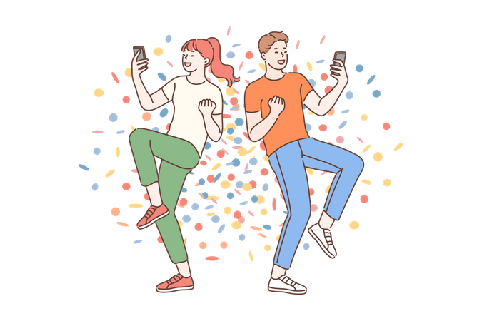 People celebrate  Illustration