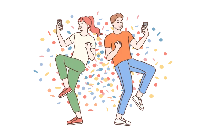 People celebrate  Illustration