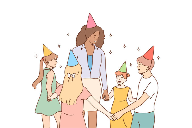 People celebrate birthday  Illustration