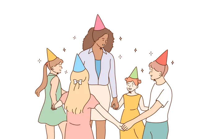 People celebrate birthday  Illustration