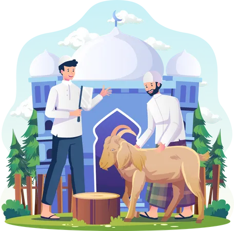 People Celebrate Eid Al Adha  Illustration