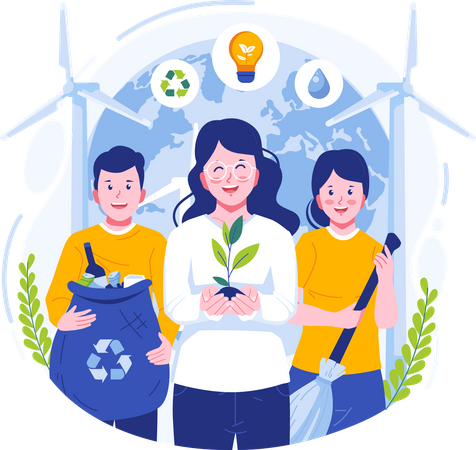 People celebrate Environment Day  Illustration