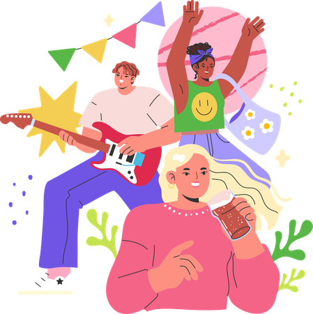 People Celebrate festival  Illustration