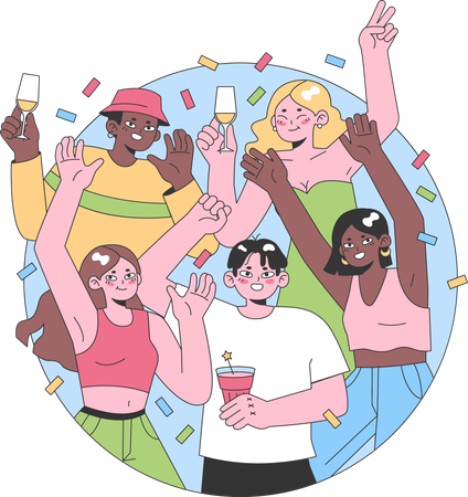 People celebrate  Illustration