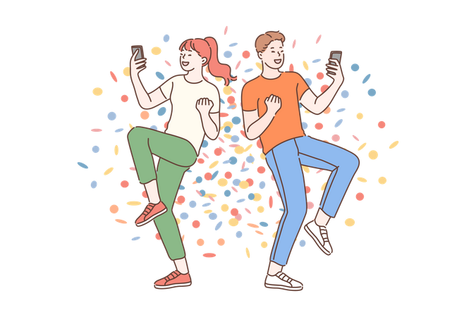 People celebrate  Illustration