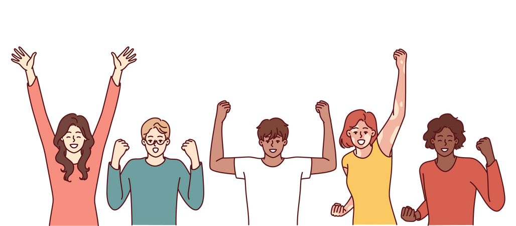 People celebrate success  Illustration