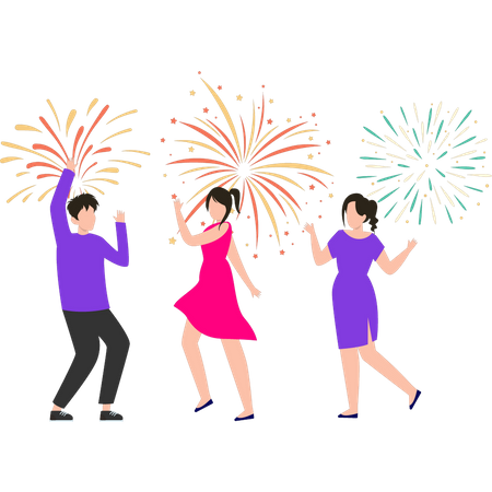People celebrating festival  Illustration