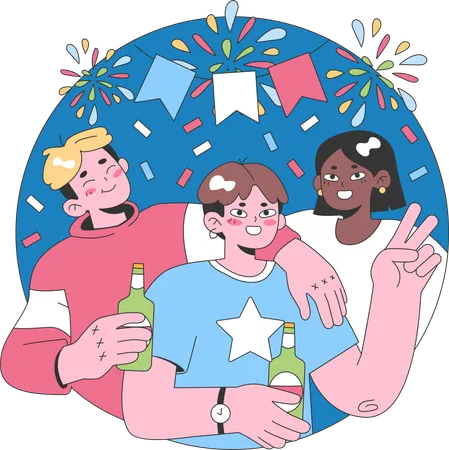 People celebrating party  Illustration