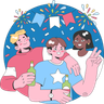 illustrations for people celebrating