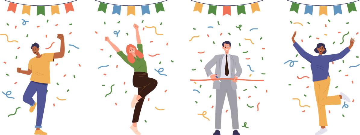 People celebrating party event  Illustration