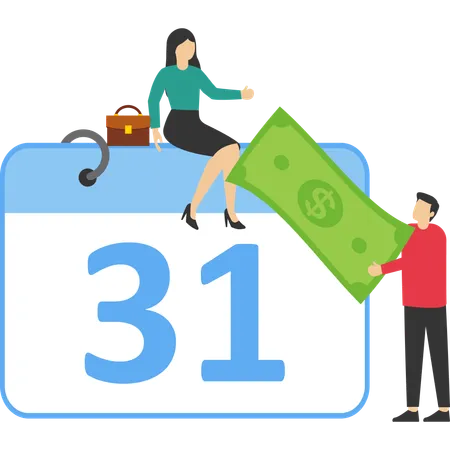 People celebrating payroll day  Illustration