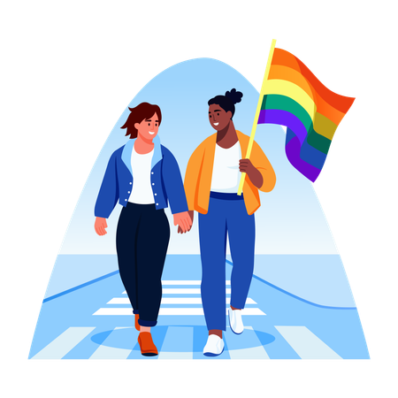 People celebrating pride day  Illustration