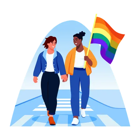 People celebrating pride day  Illustration