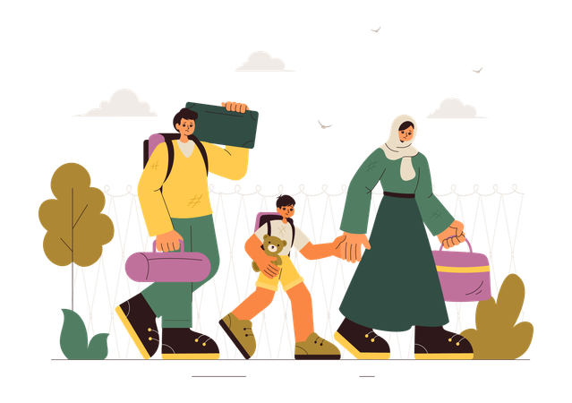 People celebrating refugee day  Illustration