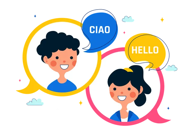 People celebrating translation day  Illustration