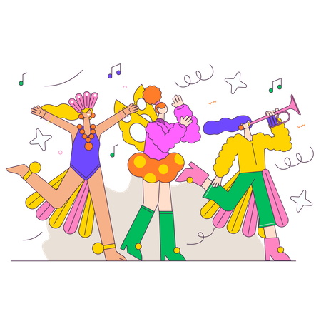 People Celebration Carnaval  Illustration