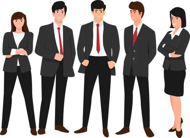 Set Of People Characters For Business Business People Wear Suits Hold Bag And Folder Vector Illustration Design Illustration