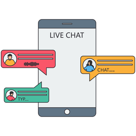 People chatting on live support  Illustration